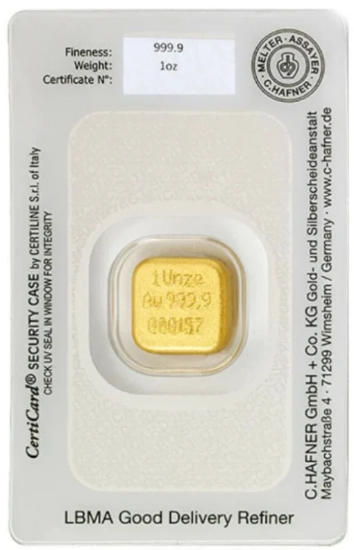 1oz Gold Bar C. Hafner Cast